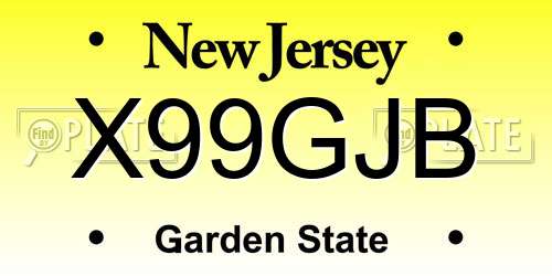 X99GJB New Jersey License Plate