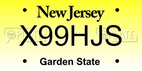 X99HJS New Jersey License Plate