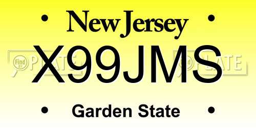 X99JMS New Jersey License Plate