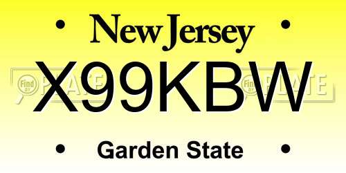 X99KBW New Jersey License Plate