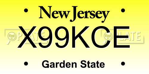 X99KCE New Jersey License Plate