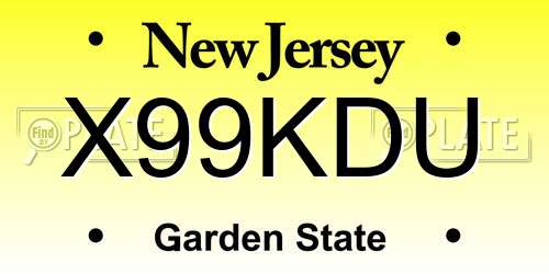 X99KDU New Jersey License Plate