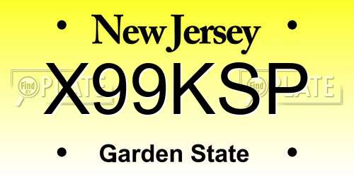 X99KSP New Jersey License Plate