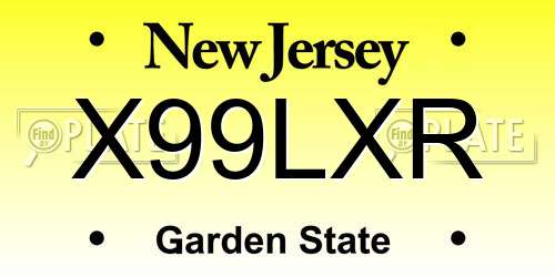 X99LXR New Jersey License Plate