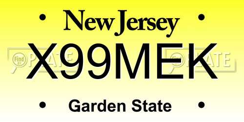 X99MEK New Jersey License Plate