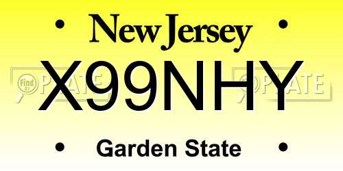 X99NHY New Jersey License Plate