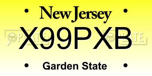 X99PXB New Jersey License Plate