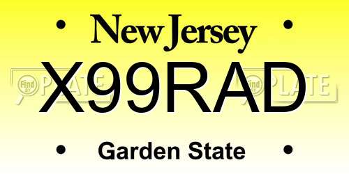 X99RAD New Jersey License Plate