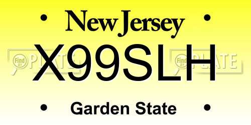 X99SLH New Jersey License Plate