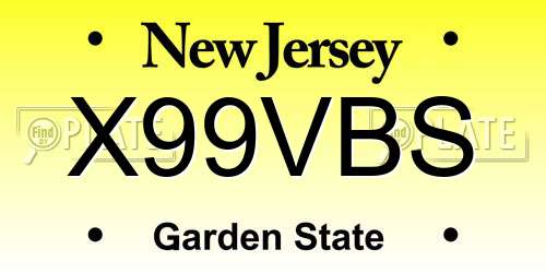 X99VBS New Jersey License Plate