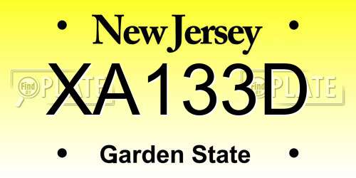XA133D New Jersey License Plate