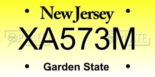 XA573M New Jersey License Plate