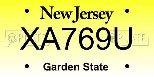 XA769U New Jersey License Plate