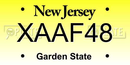 XAAF48 New Jersey License Plate
