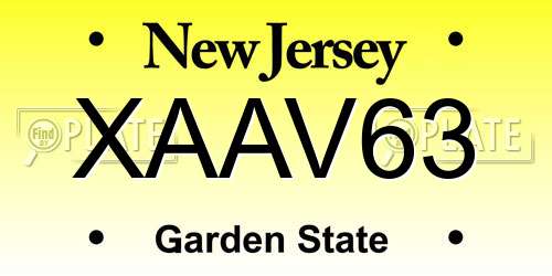 XAAV63 New Jersey License Plate