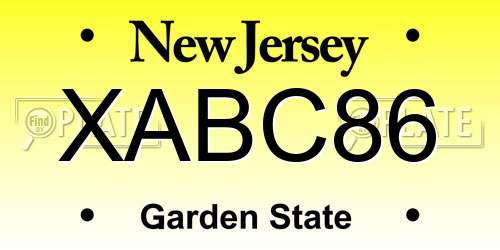 XABC86 New Jersey License Plate