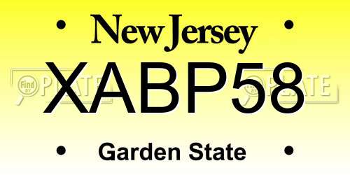 XABP58 New Jersey License Plate