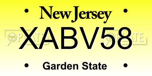 XABV58 New Jersey License Plate