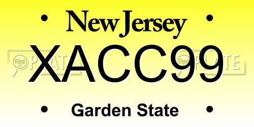 XACC99 New Jersey License Plate