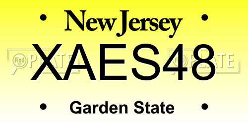 XAES48 New Jersey License Plate
