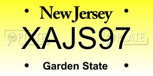XAJS97 New Jersey License Plate