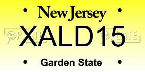 XALD15 New Jersey License Plate