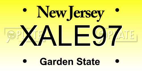 XALE97 New Jersey License Plate
