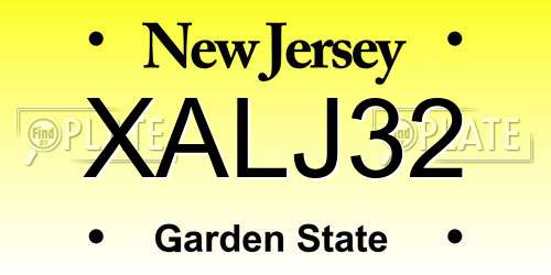 XALJ32 New Jersey License Plate