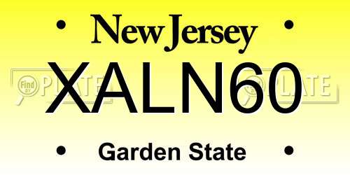 XALN60 New Jersey License Plate