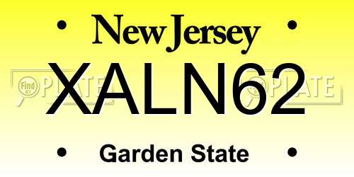 XALN62 New Jersey License Plate