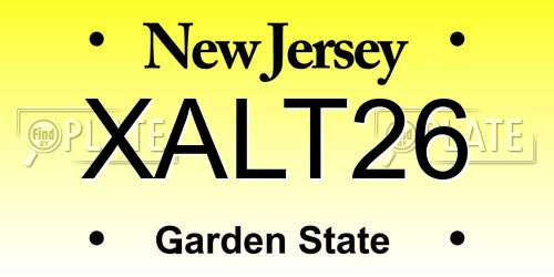XALT26 New Jersey License Plate