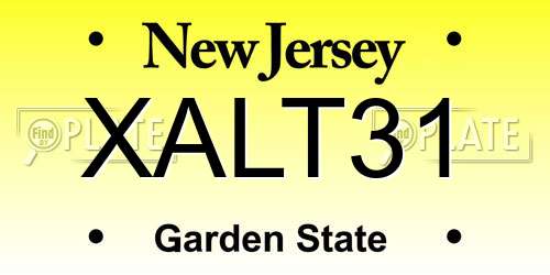 XALT31 New Jersey License Plate