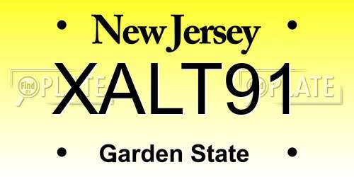 XALT91 New Jersey License Plate