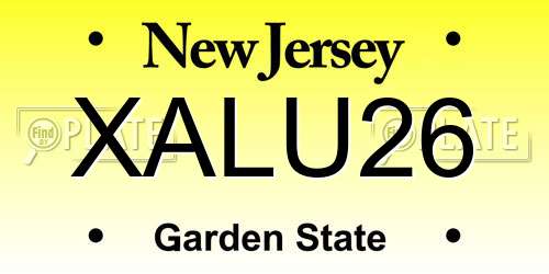 XALU26 New Jersey License Plate