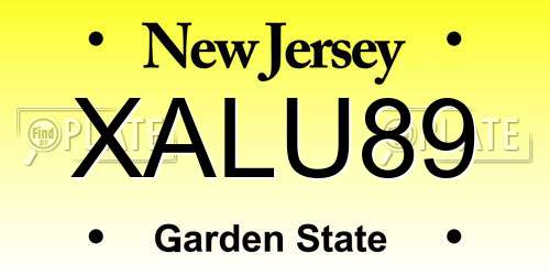 XALU89 New Jersey License Plate