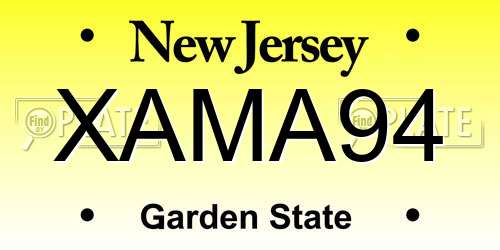 XAMA94 New Jersey License Plate