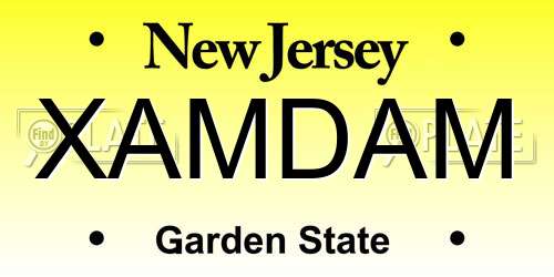XAMDAM New Jersey License Plate