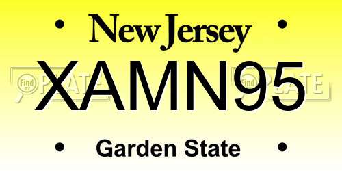 XAMN95 New Jersey License Plate