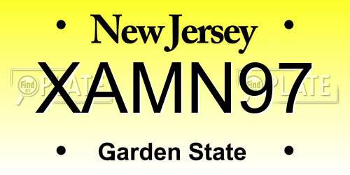 XAMN97 New Jersey License Plate