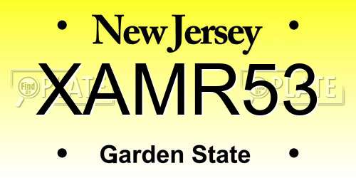 XAMR53 New Jersey License Plate