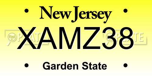 XAMZ38 New Jersey License Plate