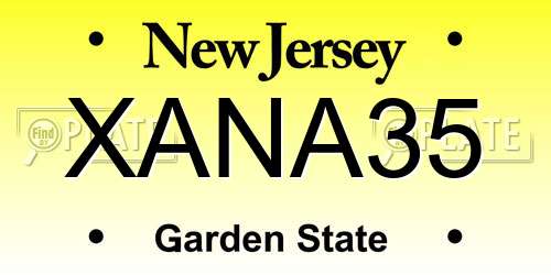 XANA35 New Jersey License Plate