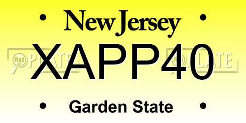 XAPP40 New Jersey License Plate