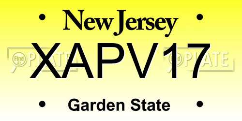 XAPV17 New Jersey License Plate