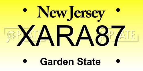 XARA87 New Jersey License Plate