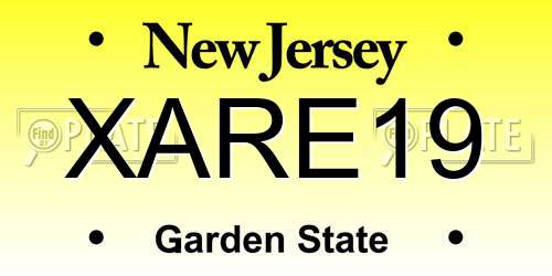 XARE19 New Jersey License Plate