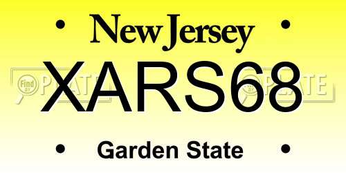 XARS68 New Jersey License Plate