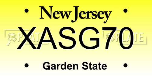 XASG70 New Jersey License Plate