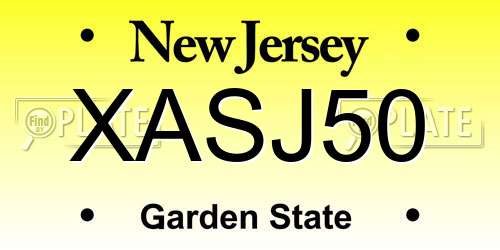 XASJ50 New Jersey License Plate