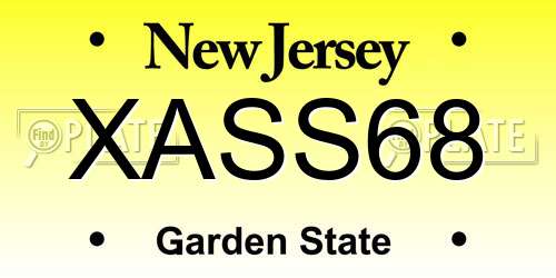 XASS68 New Jersey License Plate